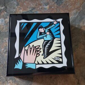 Burton Morris Pop Art Lacquered Stash Jewelry Trinket Box (Optimist) Limited Ed